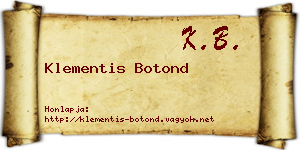 Klementis Botond névjegykártya